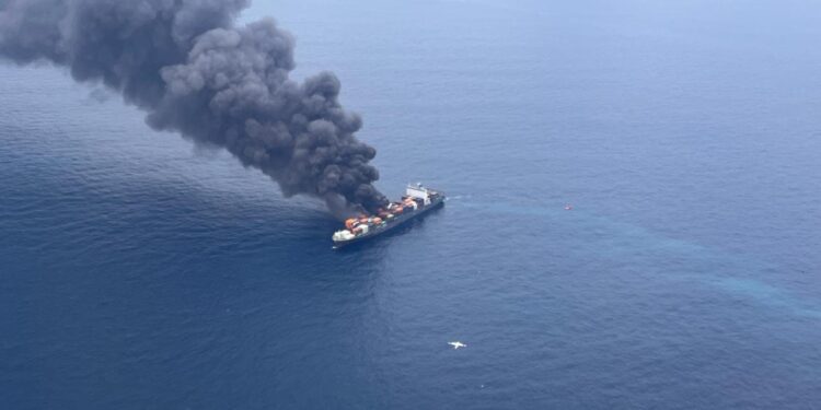 Massive Fire and Explosions Aboard Cargo Ship off Kerala Coast: Rescue Operations Underway