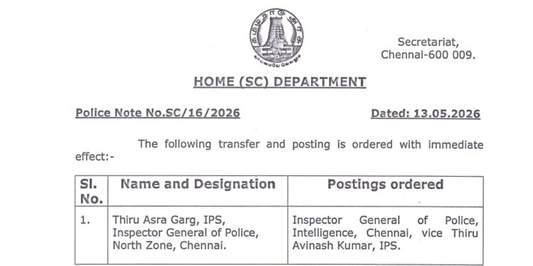 Asra Garg Appointed IG Intelligence: TVK Government Signals a New Era of Strategic Governance
